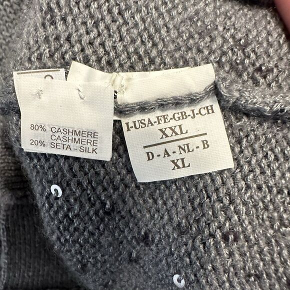 Brunello Cucinelli Cashmere Silk Cardigan Size XXL Gray Sequin Quiet Luxury - Picture 7 of 11